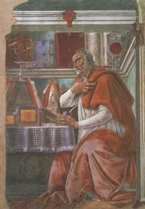 Framed Saint Augustine in his Cell Print