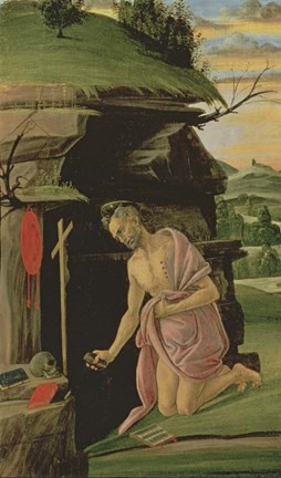 Framed St. Jerome, 1490s Print