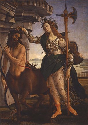 Framed Pallas Athena and the Centaur, 1482 Print