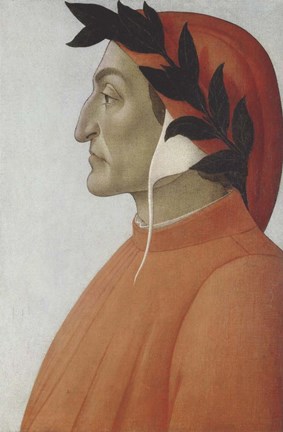 Framed Portrait of Dante Alighieri Print