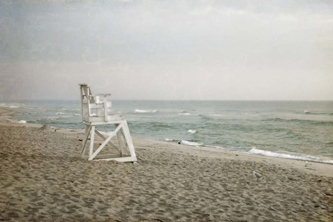 Framed Lifeguard Chair at Dawn Print