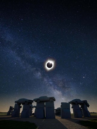 Framed Eclipse at Carhenge Print