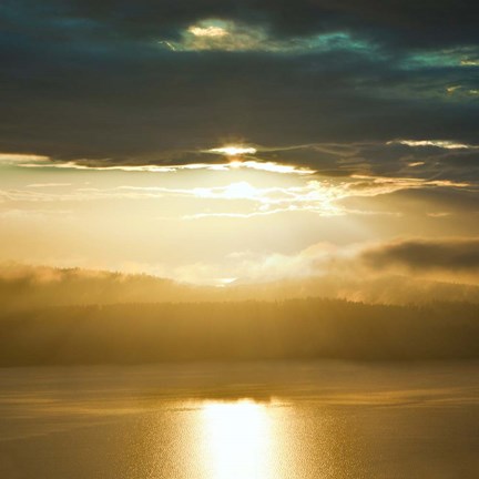 Framed Orcas Sunset 1 Print