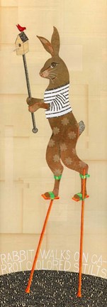 Framed Rabbit on Stilts Print