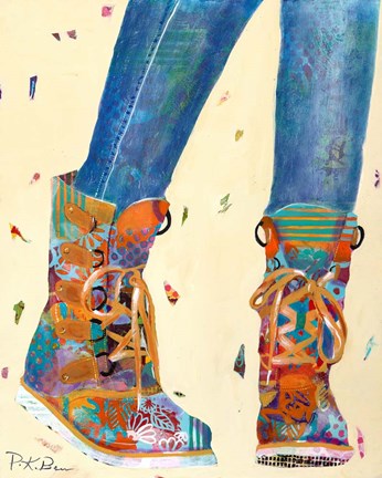 Framed Hiking Boots Print