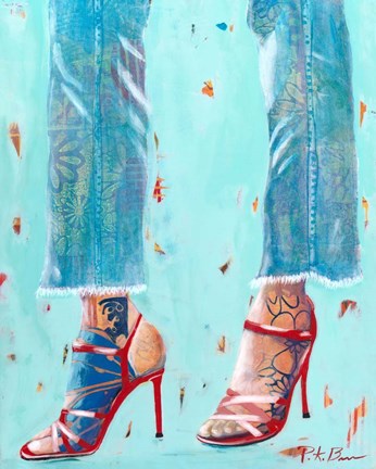 Framed Red Heels Print