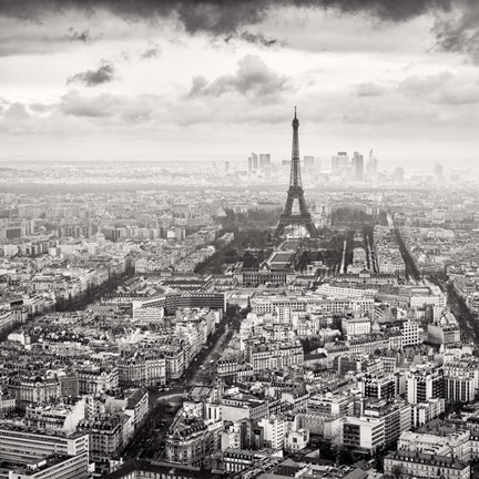 Framed La Tour Eiffel et La Defense Print