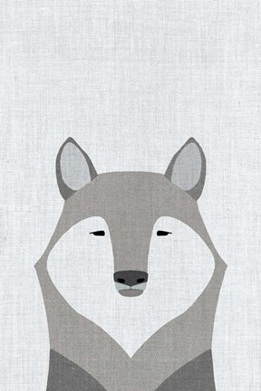 Framed Gray Wolf Print
