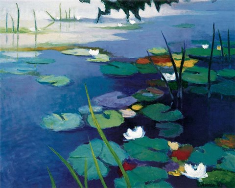 Framed Water Lilies Print