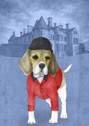 Framed Beagle with Beaulieu Palace Print