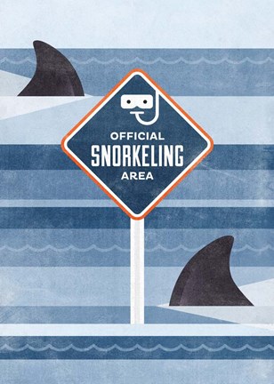 Framed Official Snorkeling Area Print