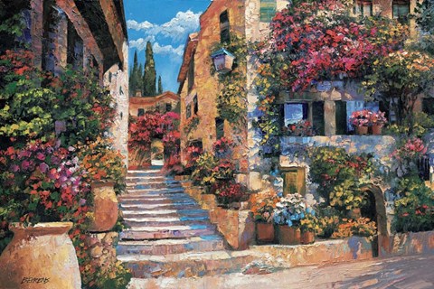 Framed Riviera Stairs Print