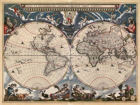 Framed Nova et Accuratissima Totius Terrarum Orbis Tabula Print