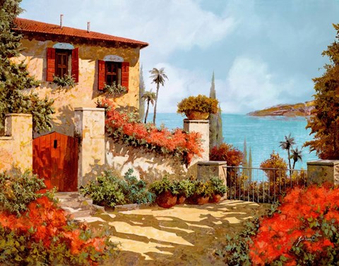 Framed Il Giardino Rosso Print