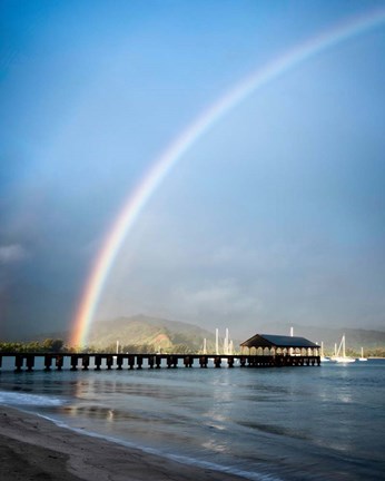 Framed Rainbows at Hanalei II Print