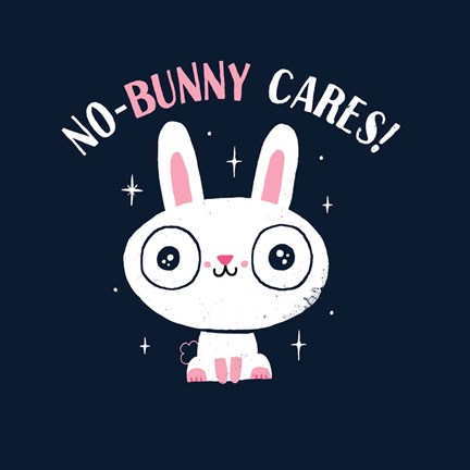 Framed No Bunny Cares Print