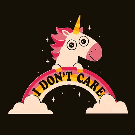 Framed Unicorn Don&#39;t Care Print