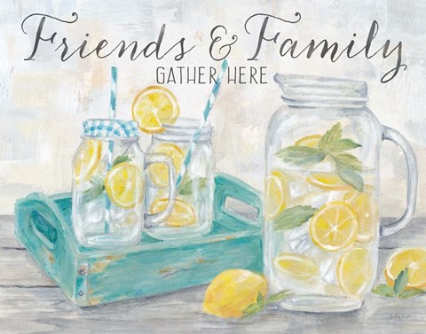 Framed Friends and Family Country Lemons Landscape Print