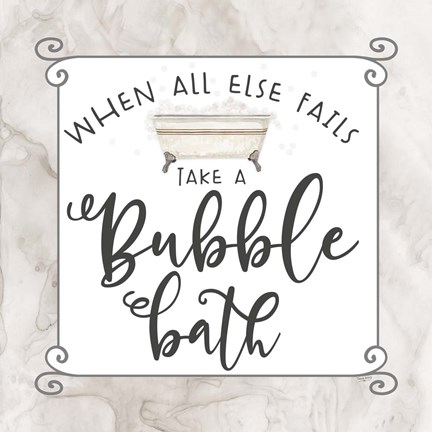 Framed Bath Humor Bubble Bath Print