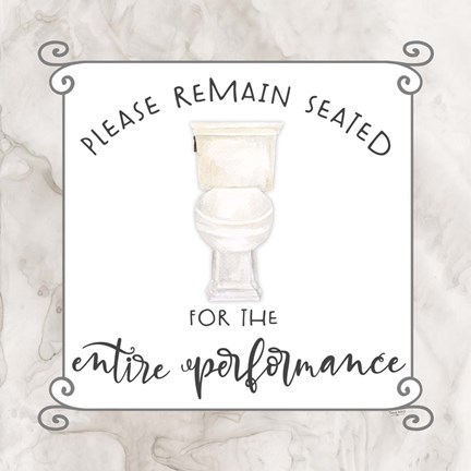 Framed Bath Humor Remain Seated Print