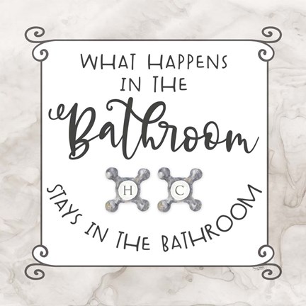 Framed Bath Humor What Happens Print