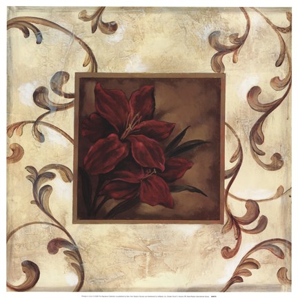 Framed Golden Scroll II Print