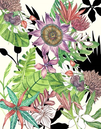 Framed Floral Paradise I Print