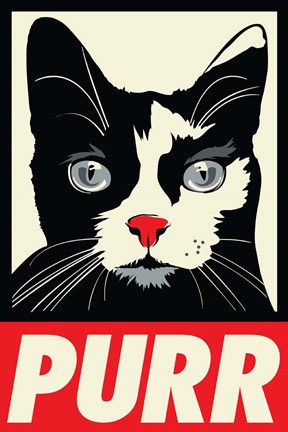 Framed Purr Propaganda Print