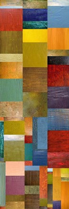 Framed Color Panels with Water and Waves Print