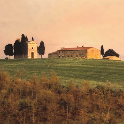 Framed Evening Light, Tuscany Print