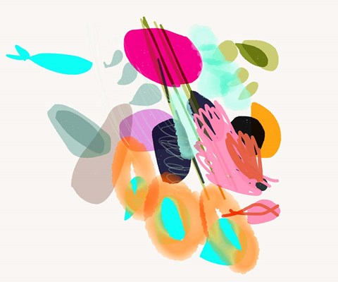 Framed Cyan Fish Print