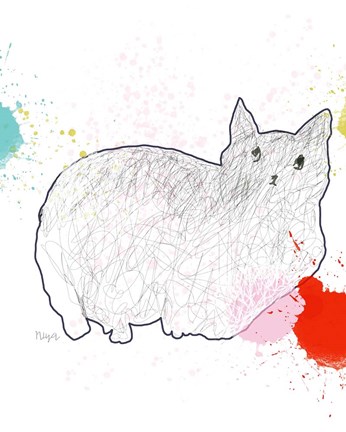 Framed Kitty in Repose Print