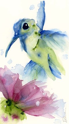 Framed Lilac and Blue Print