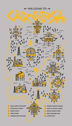 Framed True Detective Map Print