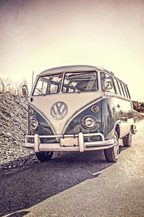 Framed Surfers&#39; Vintage VW Bus Print