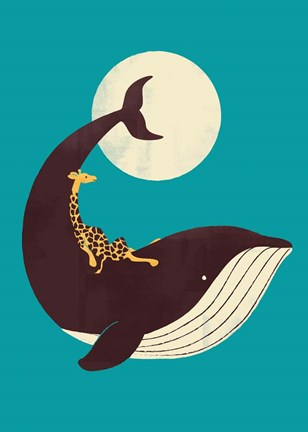 Framed Giraffe and the Whale Print