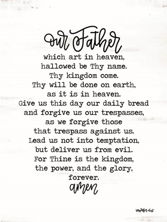 Framed Lord&#39;s Prayer Print