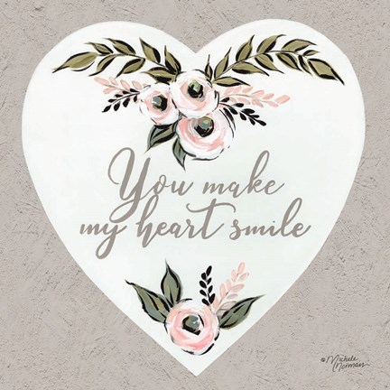 Framed You Make My Heart Smile Print