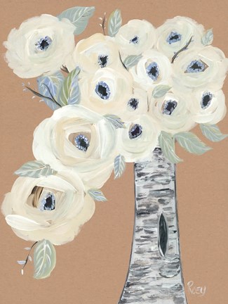 Framed Blooming Birch Vase II Print
