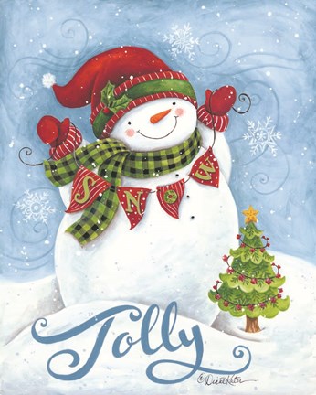 Framed Jolly Snowman Print