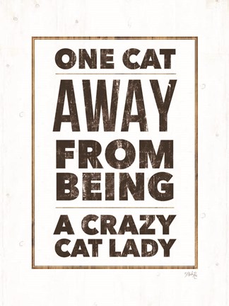 Framed Crazy Cat Lady Print