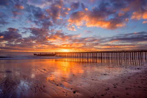 Framed Cement Ship Sunset Print