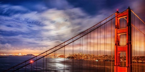 Framed N. Tower Panorama - GG Bridge Print