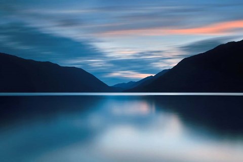 Framed Lake Crescent Dusk Print