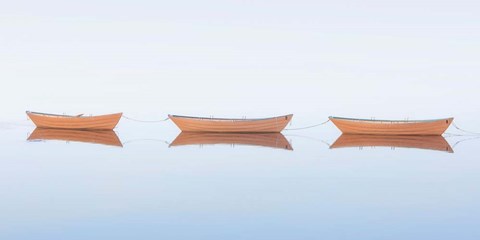 Framed Three Dories II Print