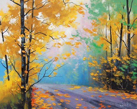 Framed Misty Autumn Day Print