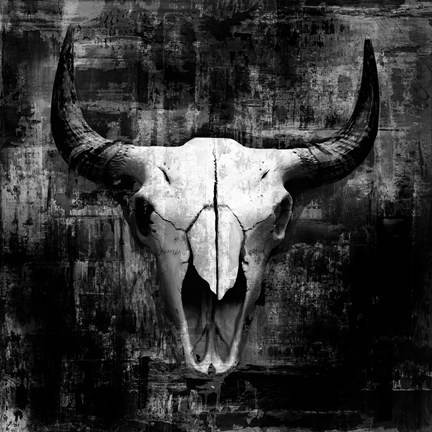 Framed Black Cowskull Print