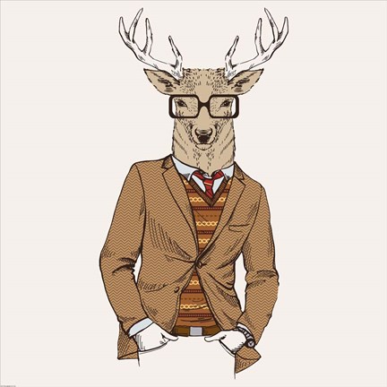 Framed Deer-man 1 Print