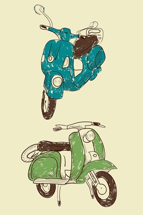 Framed Scooter I Print