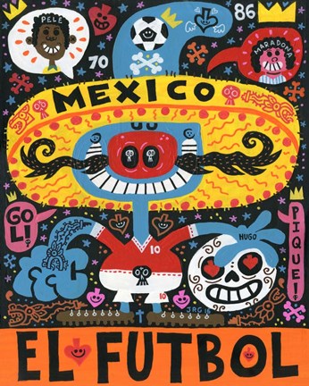 Framed La Mascota del Mundial Print